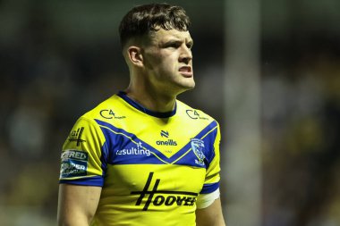 Warrington Wolves takımından Josh Thewlis, 22. Betfred Süper Lig karşılaşmasında Warrington Wolves, Catalans Dragons 'a karşı Halliwell Jones Stadyumu, Warrington, Birleşik Krallık, 14 Ağustos 2025