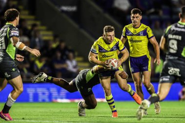 Warrington Wolves 'tan George Williams, 14 Ağustos 2025' te Warrington, İngiltere 'deki Halliwell Jones Stadyumu' nda oynanan 22.