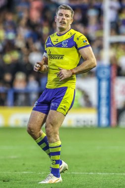 Warrington Wolves takımından Lachlan Fitzgibbon, 22. Betfred Süper Lig karşılaşmasında Warrington Wolves, Catalans Dragons 'a karşı Halliwell Jones Stadyumu, Warrington, Birleşik Krallık, 14 Ağustos 2025