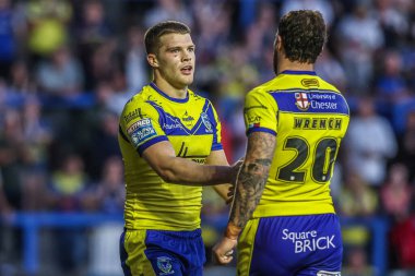 Warrington Wolves 'tan Jake Thewlis, 14 Ağustos 2025' te Warrington, İngiltere 'deki Halliwell Jones Stadyumu' nda oynanan 22.
