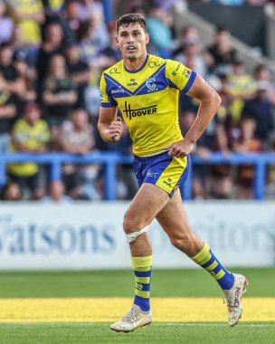 Warrington Wolves takımından Sam Stone, 22. Betfred Süper Lig karşılaşmasında Warrington Wolves, Catalans Dragons 'a karşı Halliwell Jones Stadyumu, Warrington, Birleşik Krallık, 14 Ağustos 2025