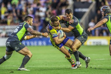 Warrington Wolves 'tan George Williams, 14 Ağustos 2025' te Warrington, İngiltere 'deki Halliwell Jones Stadyumu' nda oynanan 22.