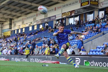 Warrington Wolves 'tan Marc Sneyd 14 Ağustos 2025' te İngiltere 'nin Halliwell Jones Stadyumu' nda oynanan 22. Warrington Wolves-Catalans maçında maç öncesi ısınma turunda.