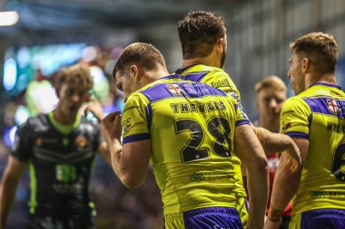 Warrington Wolves 'tan Jake Thewlis, 14 Ağustos 2025' te Warrington, İngiltere 'deki Halliwell Jones Stadyumu' nda oynanan 22.