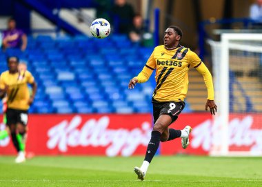 Stoke City 'den Divin Mübama, İngiltere' nin Hillsborough kentindeki Sheffield Wednesday-Stoke City maçında topa vuruyor.