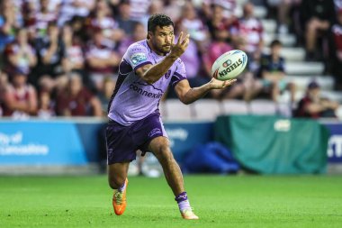 Hull KR takımından Peta Hiku, 15 Ağustos 2025 'te İngiltere' nin Wigan kentinde oynanan The Brick Community Stadyumu 'nda oynanan 22.