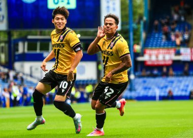 Stoke City 'den Milyon Manhoef, 16 Ağustos 2025' te İngiltere 'nin Sheffield kentinde Çarşamba günü Stoke City' ye karşı oynanan Gökyüzü İddia Şampiyonası maçında 0-1 kazanma hedefini kutluyor.