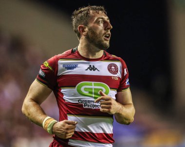 Wigan Warriors 'dan Jake Wardle Betfred Süper Lig karşılaşmasında 22. Wigan Warriors, Hull KR' a karşı Brick Community Stadyumu, Wigan, İngiltere, 15 Ağustos 2025
