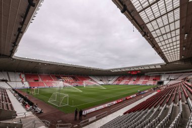 Premier Lig karşılaşması öncesinde, Sunderland - West Ham United Stadyumu, Sunderland, İngiltere 'de 16 Ağustos 2025' te oynanan Premier Lig karşılaşmasının genel görüntüsü.