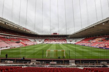 Premier Lig karşılaşması öncesinde, Sunderland - West Ham United Stadyumu, Sunderland, İngiltere 'de 16 Ağustos 2025' te oynanan Premier Lig karşılaşmasının genel görüntüsü.
