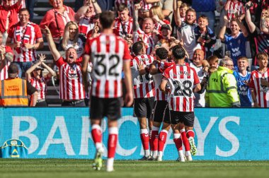 Sunderland 'dan Wilson Isidor, 16 Ağustos 2025' te Sunderland-West Ham United Stadyumu 'nda oynanan Premier League maçında 3-0' lık galibiyet golünü kutluyor.