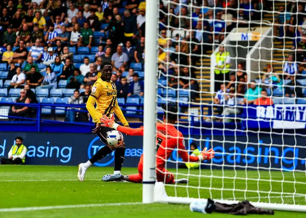 Stoke City 'den Divin Mübama, 16 Ağustos 2025' te İngiltere 'nin Hillsborough kentinde Çarşamba günü oynanan Gökyüzü İddia Şampiyonası maçında gol atma şansı yakaladı.