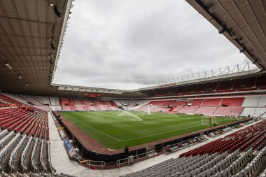 Premier Lig karşılaşması öncesinde, Sunderland - West Ham United Stadyumu, Sunderland, İngiltere 'de 16 Ağustos 2025' te oynanan Premier Lig karşılaşmasının genel görüntüsü.