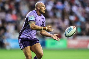 Hull KR 'dan Dean Hadley, 15 Ağustos 2025' te İngiltere 'nin Wigan kentindeki Brick Community Stadyumu' nda oynanan 22.