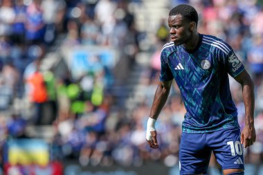 Leicester City 'den Stephy Mavididi Gökyüzü İddia Şampiyonası' nda Preston North End Leicester City 'ye karşı Deepdale, Preston, İngiltere, 16 Ağustos 2025