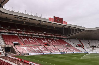 Premier Lig karşılaşması öncesinde, Sunderland - West Ham United Stadyumu, Sunderland, İngiltere 'de 16 Ağustos 2025' te oynanan Premier Lig karşılaşmasının genel görüntüsü.