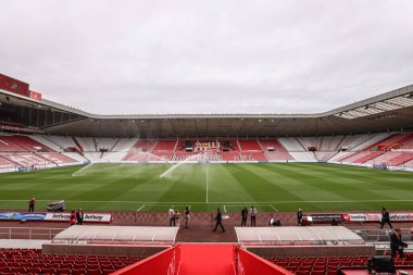 Premier Lig karşılaşması öncesinde, Sunderland - West Ham United Stadyumu, Sunderland, İngiltere 'de 16 Ağustos 2025' te oynanan Premier Lig karşılaşmasının genel görüntüsü.