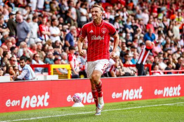 Nottingham Ormanı 'ndan Chris Wood, Nottingham City Ground, Nottingham, İngiltere' de oynanan Premier League maçında 3-0 'lık galibiyetini kutluyor.