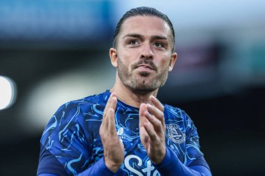 Everton 'dan Jack Grealish Premier League maçında ısınma turunda Leeds United Everton' a karşı Elland Road, Leeds, İngiltere, 18 Ağustos 2025