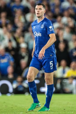 Everton 'dan Michael Keane Premier League maçı sırasında Leeds United Everton' a karşı Elland Road, Leeds, İngiltere, 18 Ağustos 2025