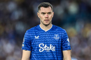 Everton 'dan Michael Keane Premier League maçı sırasında Leeds United Everton' a karşı Elland Road, Leeds, İngiltere, 18 Ağustos 2025