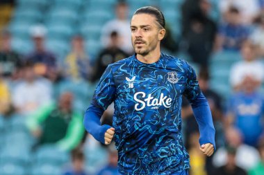 Everton 'dan Jack Grealish Premier League maçında ısınma turunda Leeds United Everton' a karşı Elland Road, Leeds, İngiltere, 18 Ağustos 2025