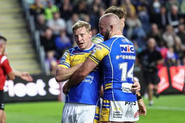 Leeds Rhinos takımından Lachie Miller, 21 Ağustos 2025 tarihinde Leeds, İngiltere 'deki Headingley Stadyumu' nda oynanan Betfred Süper Lig 23.