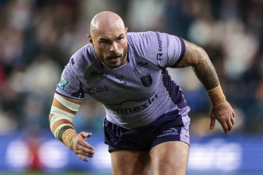 Hull KR takımından Sam Luckley, Birleşik Krallık 'ın Leeds Stadyumu' nda oynanan 23. Betfred Süper Ligi karşılaşmasında Leeds Rhinos 'a karşı Hull KR maçında maç yapıyor.