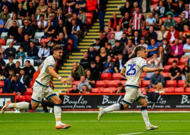 Millwall 'dan Luke Cundle, 23 Ağustos 2025' te Bramall Lane, Sheffield, İngiltere 'de oynanan ve Sheffield United ile Millwall arasındaki Sky Bet Şampiyonası' nda 0-1 kazanma hedefini kutluyor.