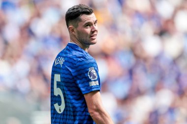 Everton 'dan Michael Keane, İngiltere' nin Liverpool şehrindeki Hill Dickinson Stadyumu 'nda oynanan Everton-Brighton ve Hove Albion Premier Lig maçına bakıyor.