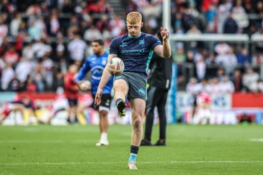 Hull FC 'den Harvey Barron, Betfred Süper Lig maçının 23. turunda St Helens vs Hull FC ile Birleşik Krallık' ın St Helens Stadyumu 'nda 22 Ağustos 2025' te oynanan karşılaşma öncesi ısınma turunda