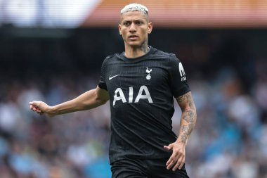 Tottenham Hotspur 'dan Richarlison Premier Lig maçı sırasında Manchester City ile Tottenham Hotspur arasında Etihad Stadyumu, Manchester, İngiltere, 23 Ağustos 2025