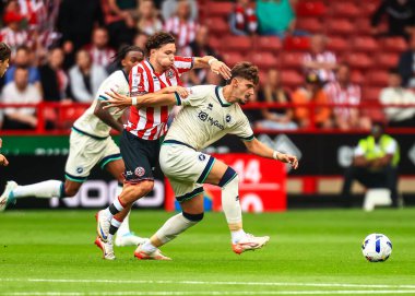 Millwall 'dan Mihailo Ivanoviç, 23 Ağustos 2025' te Bramall Lane, Sheffield, İngiltere 'de Sheffield United ve Millwall arasındaki Gökyüzü İddia Şampiyonası maçında görev başında.