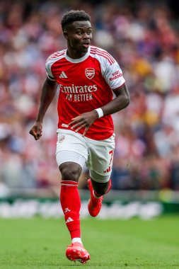 Arsenal 'den Bukayo Saka, 23 Ağustos 2025' te Birleşik Krallık, Londra 'daki Emirates Stadyumu' nda oynanan Premier League maçında Arsenal ile Leeds United karşı karşıya geldi.