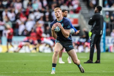 Hull FC 'den Harvey Barron, Betfred Süper Lig maçının 23. turunda St Helens vs Hull FC ile Birleşik Krallık' ın St Helens Stadyumu 'nda 22 Ağustos 2025' te oynanan karşılaşma öncesi ısınma turunda