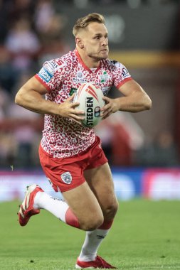 Leigh Leopards takımından Brad Dwyer, 22 Ağustos 2025 'te Leigh Spor Köyü, Leigh, İngiltere' de oynanan Betfred Süper Lig 23.