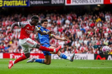 Arsenal 'den Bukayo Saka Premier Lig maçında 2-0 önde gidiyor. Arsenal - Leeds United - Emirates Stadyumu, Londra, 23 Ağustos 2025