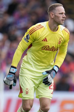 Nottingham Ormanı 'ndan Matz Sels Premier League maçı sırasında Kristal Saray, Nottingham Ormanı' na karşı Selhurst Park, Londra, Birleşik Krallık, 24 Ağustos 2025