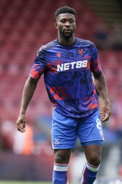 Kristal Saray 'dan Jefferson Lerma Premier Lig maçı öncesinde Kristal Saray, Selhurst Park, Londra' da Nottingham Ormanı 'na karşı, 24 Ağustos 2025