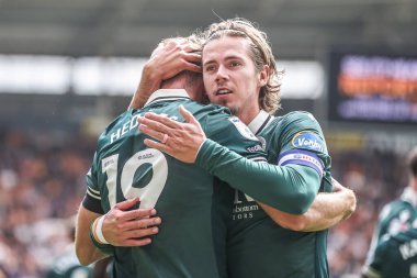 Blackburn Rovers takımından Hayden Carter, 23 Ağustos 2025 'te İngiltere' nin Hull şehrindeki MKM Stadyumu 'nda oynanan Sky Bet Şampiyonası maçında 0-1' lik galibiyetini kutluyor.