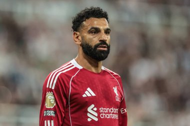 Liverpool 'dan Muhammed Salah Premier Lig maçı sırasında Newcastle United ile Liverpool arasındaki St.James' s Park, Newcastle, İngiltere, 25 Ağustos 2025