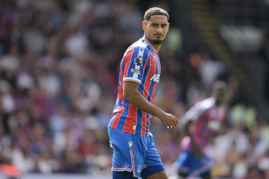 Kristal Saray 'dan Maxence Lacroix Premier Lig maçı sırasında Kristal Saray, Nottingham Ormanı' na karşı Selhurst Park, Londra, Birleşik Krallık, 24 Ağustos 2025