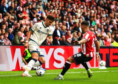 Millwall 'dan Mihailo Ivanoviç, 23 Ağustos 2025' te Bramall Lane, Sheffield, İngiltere 'de Sheffield United ve Millwall arasındaki Gökyüzü İddia Şampiyonası maçında görev başında.