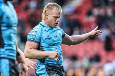 Hull FC 'den Brad Fash, Betfred Süper Lig maçının 23. turunda St Helens vs Hull FC ile Birleşik Krallık' ın St Helens Stadyumu 'nda 22 Ağustos 2025' te oynanan karşılaşma öncesi ısınma turunda