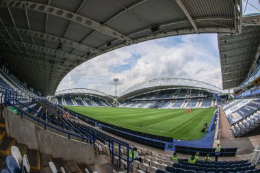 24 Ağustos 2025 'te Accu Stadyumu, Huddersfield, Birleşik Krallık' ta oynanan Betfred Süper Lig 23. Maçı öncesinde Accu Stadyumu 'nun genel bir görüntüsü Huddersfield Giants vs Warrington Wolves' a karşı.
