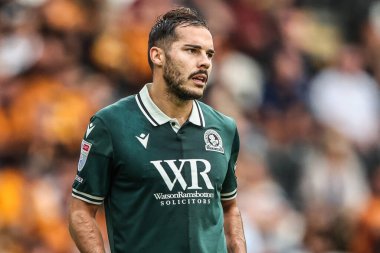 Blackburn Rovers takımından Yuri Ribeiro, 21 Ağustos 2025 'te Hull City ve Blackburn Rovers maçında MKM Stadyumu' nda karşı karşıya geldi.