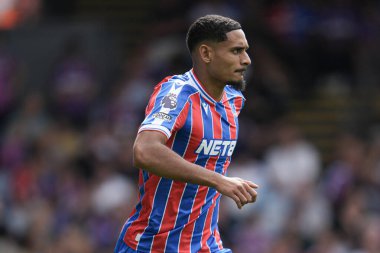 Kristal Saray 'dan Maxence Lacroix Premier Lig maçı sırasında Kristal Saray, Nottingham Ormanı' na karşı Selhurst Park, Londra, Birleşik Krallık, 24 Ağustos 2025