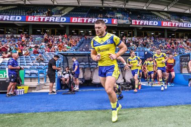Warrington Wolves 'dan Danny Walker 24 Ağustos 2025' te İngiltere 'nin Huddersfield Stadyumu' nda oynanan Betfred Süper Lig 23. Raundda Huddersfield Giants 'a karşı Warrington Wolves maçında sahaya çıkıyor.