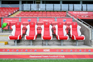 Highbury Stadyumu 'nun genel zemin manzarası, Fleetwood Town FC maçında Fleetwood Town, Oldham Athletic' e karşı 23 Ağustos 2025 'te Highbury Stadyumu, Fleetwood, Birleşik Krallık.