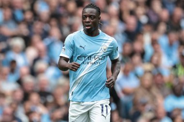 Manchester City 'nin Tottenham Hotspur' a karşı oynadığı Premier League maçında Manchester City 'den Jeremy Doku, Etihad Stadyumu, Manchester, İngiltere, 23 Ağustos 2025